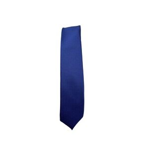 Max Blue Textured Micro Pattern Polyester Necktie Formal Business Mens Tie